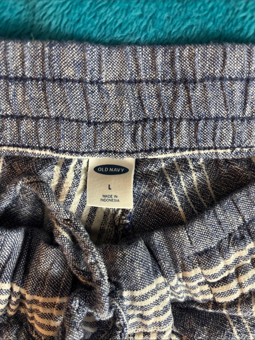 Old Navy Navy and White Striped Drawstring long and lightweight summer pants.